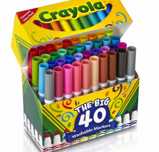 Crayola Kid's Markers, Broad Line, Assorted Colors, 12/Box (58-7712)