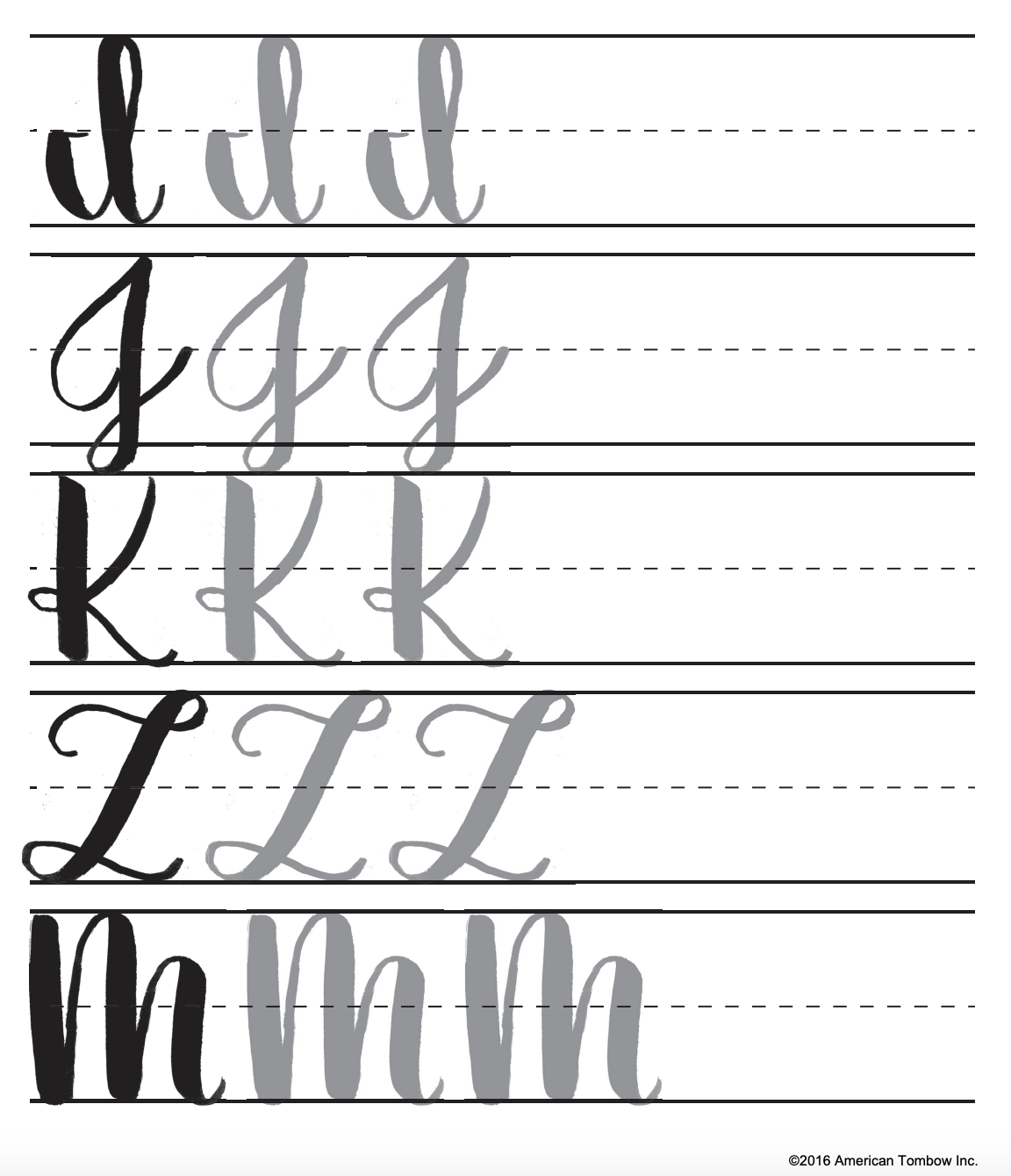 Tombow Free Brush Lettering Practice Sheets & Guide – Free to Copy ...