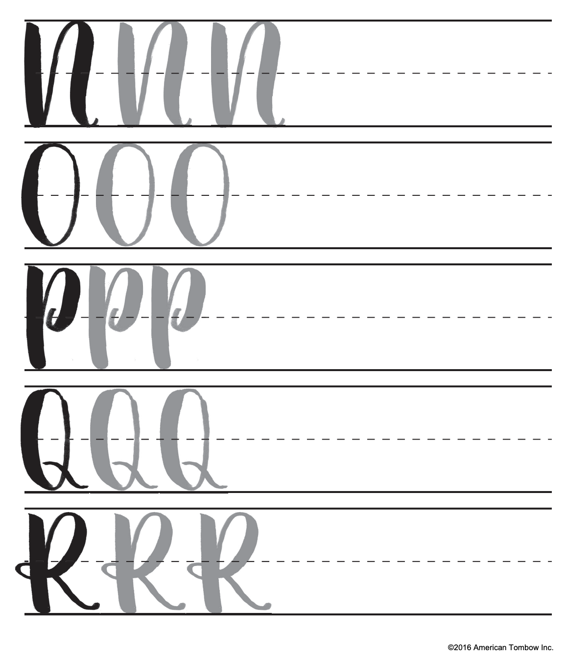 Tombow Free Brush Lettering Practice Sheets & Guide – Free to Copy ...